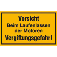 Hinweisschild für Tankanlagen und Garagen Vorsicht!, Alu geprägt, Größe 25x15 cm