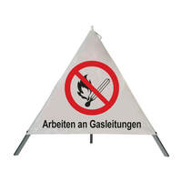 Safety Faltsignal, verschiedene Symbole Höhe 90 cm Version: 1 - Symbol Streichholz, Arbeiten an Gasleit.