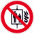 Verbotsschild - Verbotszeichen Aufzug im Brandfall nicht benutzen, Folie Größe: 20,0 cm DIN EN ISO 7010 P020 ASR A1.3 P020