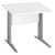 Rechte werkpost Excellens B 80 cm wit basis L metaal aluminium