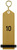 Schlüsselanhänger Bumerang mit Ziffernprägung; 10x3 cm (LxB); gold; Prägung 10