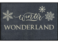 wash+dry Winter Wonderland Dekorative Fußmatte Indoor/Outdoor Rechteckig Schwarz, Grau, Weiß