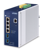 PLANET IP30 DIN-rail Industrial L3 Managed 2.5G Ethernet (100/1000/2500) Power over Ethernet (PoE) Aluminium, Blue