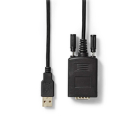 Nedis CCGW60852BK09 soros kábel Fekete 0,9 M USB-A RS232