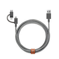 Native Union Belt USB-kabel 2 m USB 2.0 USB A USB C/Micro-USB B/Lightning Zwart, Wit