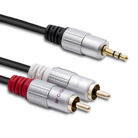 Qoltec 52341 audio kábel 3 M 2 x RCA 3.5mm Fekete