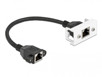 DeLOCK Netzwerk Verlängerungskabel für Easy 45 Modul S/FTP RJ45 Buchse zu RJ45 Buchse Cat.6A 25 cm schwarz