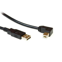 Microconnect USBAB2ANGLED2 USB-kabel 1,8 m USB 2.0 USB A USB B Zwart