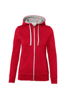 Damen Kapuzenjacke Bonded, rot/silber, S - rot/silber | S: Detailansicht 1