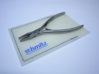 product - schmitz electronic flat nose plier INOX short, smooth jaws, stainless steel 4.3/4"