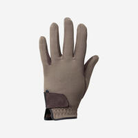 Basic Children's Horse Riding Gloves - Brown - 8-10 Years