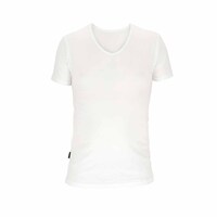 Basset Bamboe T-shirt V-Hals 1000P Wit - Maat S