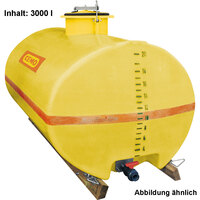 GFK-Fass oval 3000 l gelb - Dom ø 420 hinten