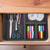 Relaxdays Schubladen Organizer Filz, Ordnungssystem Schreibtisch, HBT: 6,5 x 32 x 25 cm, 4 Fächer, Filzkorb, dunkelgrau