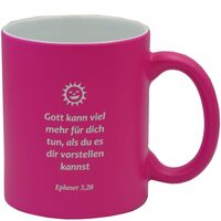 Kaffee-Tasse, Gott kann viel mehr.., pink