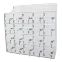 VISO Bloc de 20 casiers Transparent en acrylique, à serrure, 20 clés différentes, Dim L53 x H53 x P18 cm