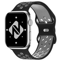 NALIA Airflow Silicone Cinturino Smart Watch compatible con Apple Watch Bracciale SE Series 8/7/6/5/4/3/2/1, 38mm 40mm 41mm, per iWatch Orologio Donna e Uomo Nero Grigio