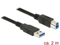 Kabel USB 3.0 Typ-A Stecker an USB 3.0 Typ-B Stecker, schwarz, 2,0m, Delock® [85068]
