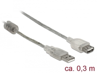 Delock Verlängerungskabel USB 2.0 Typ-A Stecker > USB 2.0 Typ-A Buchse 0,3 m transparent, Delock® [8