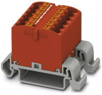 Verteilerblock, Push-in-Anschluss, 0,14-4,0 mm², 12-polig, 24 A, 8 kV, rot, 3273