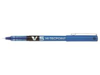 Pilot V5 Hi-Tecpoint Liquid Ink Rollerball Pen 0.5mm Tip 0.3mm Line Blue (Pack 20)