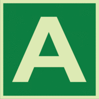Etagenkennzeichnung - A, Grün, 15 x 15 cm, Folie, Selbstklebend, Xtra-Glo