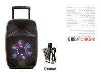 haut parleur 12'' actif karaoké portable led et batterie 60w