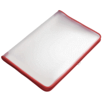 Reißverschluss-Tasche A3 PP farblos transluzent Zip rot