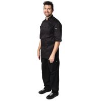 Chef Works Montreal Cool Vent Unisex Short Sleeve Chefs Jacket Black Uniform M