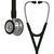 3M™ Littmann® Cardiology IV™ Stethoskop für die Diagnose, Bruststück in Standardausführung, schwarzer Schlauch, Schlauchanschluss und Ohrbügel aus Edelstahl, 69 cm, 6152