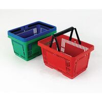 Plastic shopping baskets - pack of 12, green