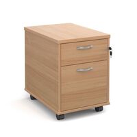 Express office mobile pedestal drawers - 2 drawer, beech