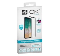 4-OK képernyővédő üveg (3D, íves, karcálló, tokbarát, ujjlenyomat olvasó, 9H) FEKETE [Samsung Galaxy S22 5G (SM-S901)]