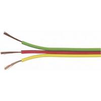 Lapos vezeték, 3 x 0,14 mm, sárga/piros/zöld 25 m, Tru Components