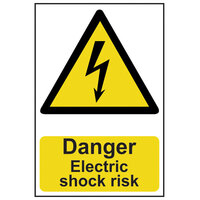 Scan 0750 Danger Electric Shock Risk - PVC 200 x 300mm
