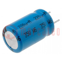 Condensator: elektrolytisch; low ESR; THT; 220uF; 35VDC; Ø10x16mm