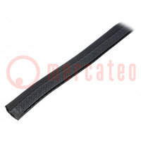 Hole and edge shield; L: 10m; black; H: 15.1mm; W: 6.5mm; industrial