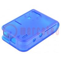 Enclosure: for computer; Raspberry Pi; ABS; blue; X: 65.5mm; Z: 30mm