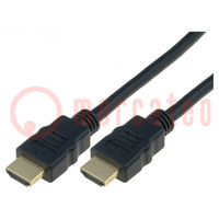 Cable; HDMI 2.0; HDMI enchufe,ambos lados; PVC; 2m; negro; 30AWG
