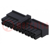 Plug; wire-board; female; Minitek® Pwr 3.0; 3mm; PIN: 24; for cable