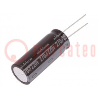 Capacitor: electrolytic; THT; 270uF; 220VDC; Ø16x40mm; Pitch: 7.5mm