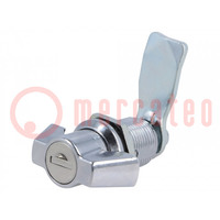 Lock; zinc and aluminium alloy; 30mm; chromium; Key code: 1333