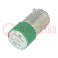 LED-lampje; groen; BA9S; 230VAC