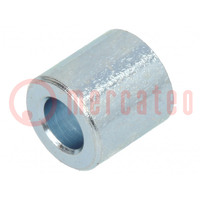 Spacer sleeve; 6mm; cylindrical; steel; zinc; Out.diam: 6mm