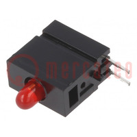 LED; in housing; red; 2.8mm; No.of diodes: 1; 20mA; 60°; 15÷30mcd