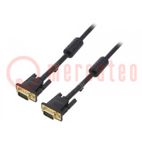 Cable; D-Sub 15pin HD plug,both sides; black; 30m; Core: Cu