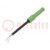 Probe tip; 1A; green; Socket size: 4mm; Plating: nickel plated