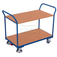 Produktbild - Tischwagen mit 2 Ladeflächen, oberer Boden (Traglast 80 kg) einhängbar , Ladefläche 850 x 500 mm , Traglast 200kg
