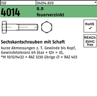 Sechskantschraube ISO 4014 Schaft M12x 1