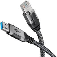 Goobay 70692 cambiador de género para cable USB A RJ-45 Negro, Plata